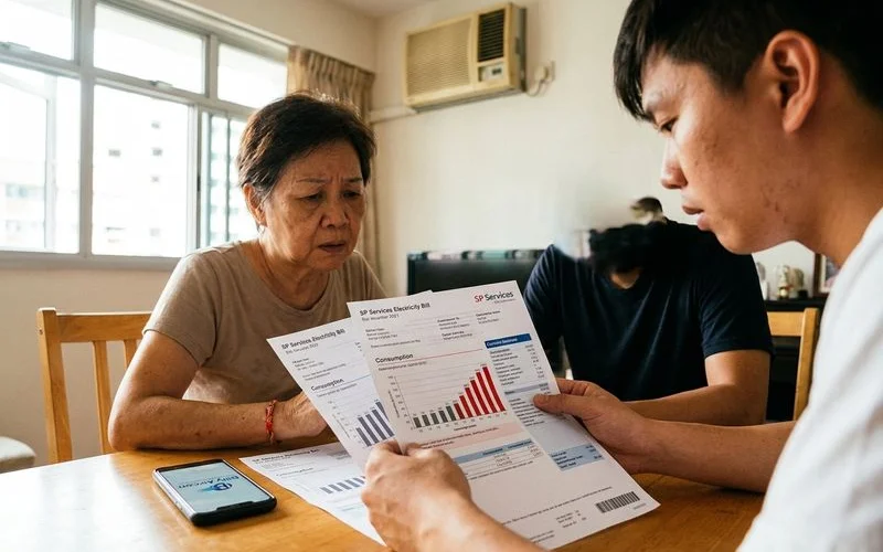 Electricity bill showing increased consumption