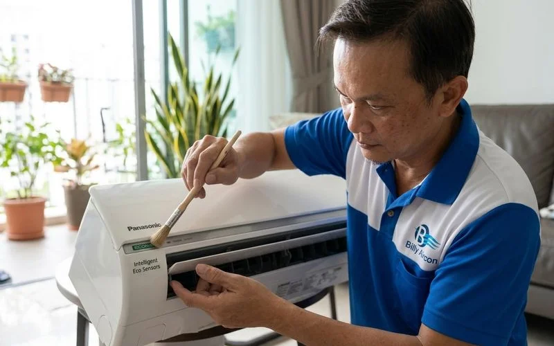 Panasonic Econavi indoor unit during maintenance