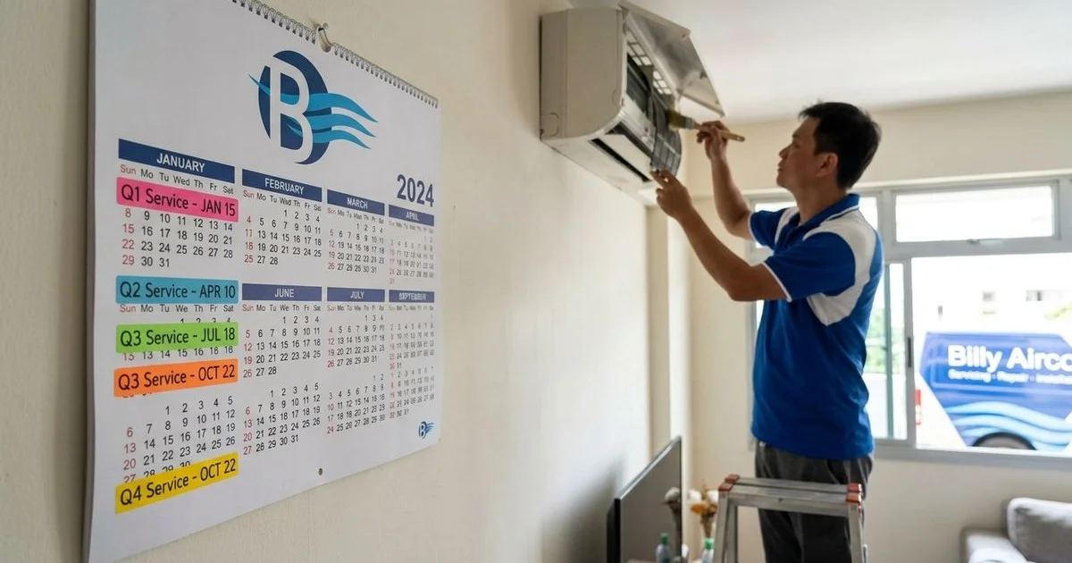 Quarterly aircon servicing schedule for Singapore